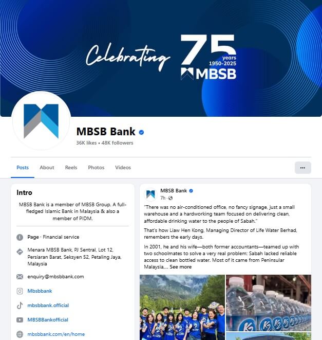 Akaun Facebook MBSB Bank